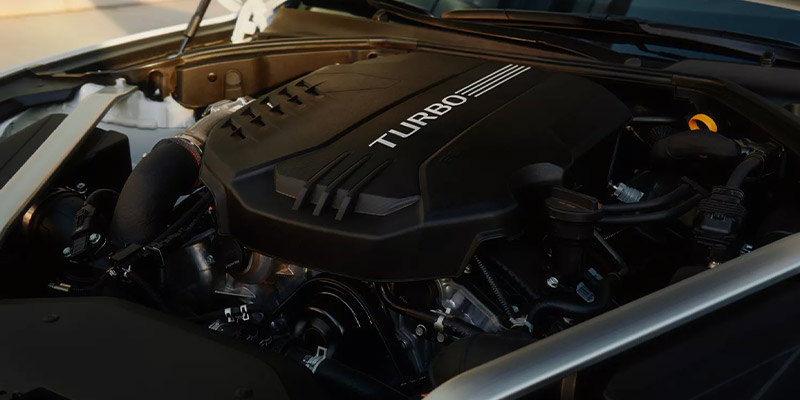 The engine of an all-new 2025 Genesis G70. - Genesis of Baton Rouge