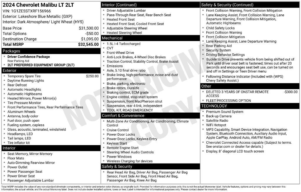 2024 Chevrolet Malibu 2LT