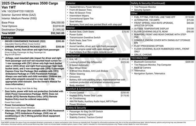 2025 Chevrolet Express Cargo WT