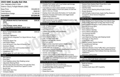 2022 GMC Acadia SLE
