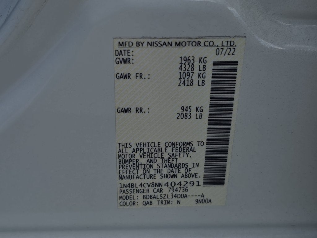 2022 Nissan Altima 2.5 SR