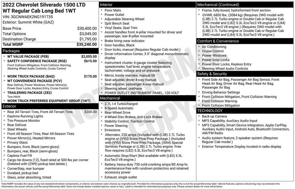 2022 Chevrolet Silverado 1500 LTD Work Truck