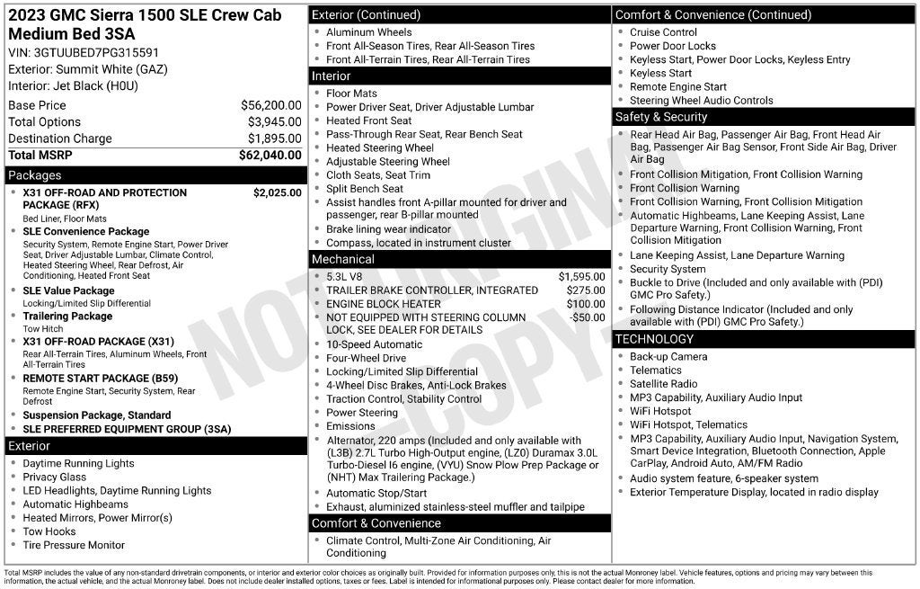 2023 GMC Sierra 1500 SLE