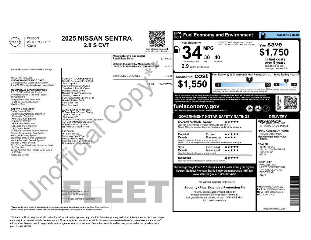2025 Nissan Sentra S