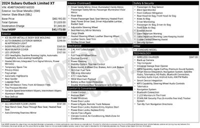 2024 Subaru Outback Limited XT
