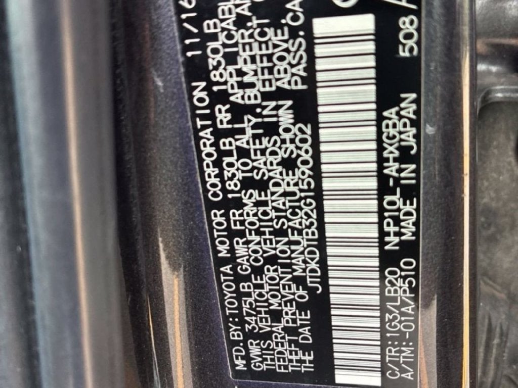 2016 Toyota Prius c One