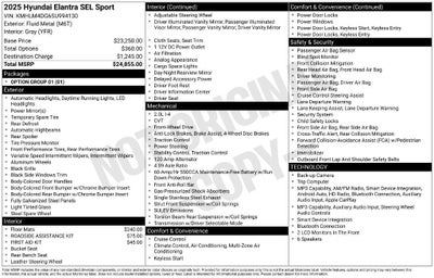2025 Hyundai Elantra SEL Sport