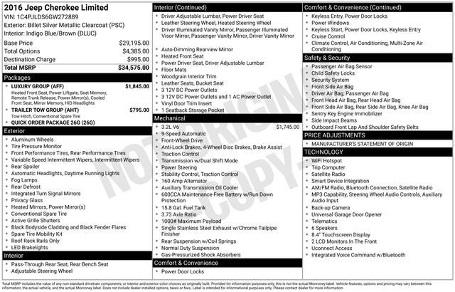2016 Jeep Cherokee Limited