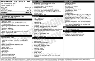 2016 Chevrolet Cruze Limited 2LT