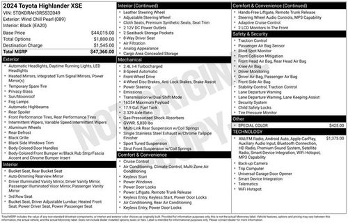 2024 Toyota Highlander XSE