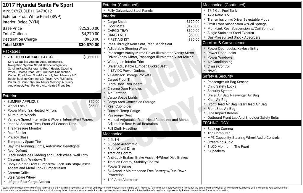 2017 Hyundai Santa Fe Sport 2.4 Base