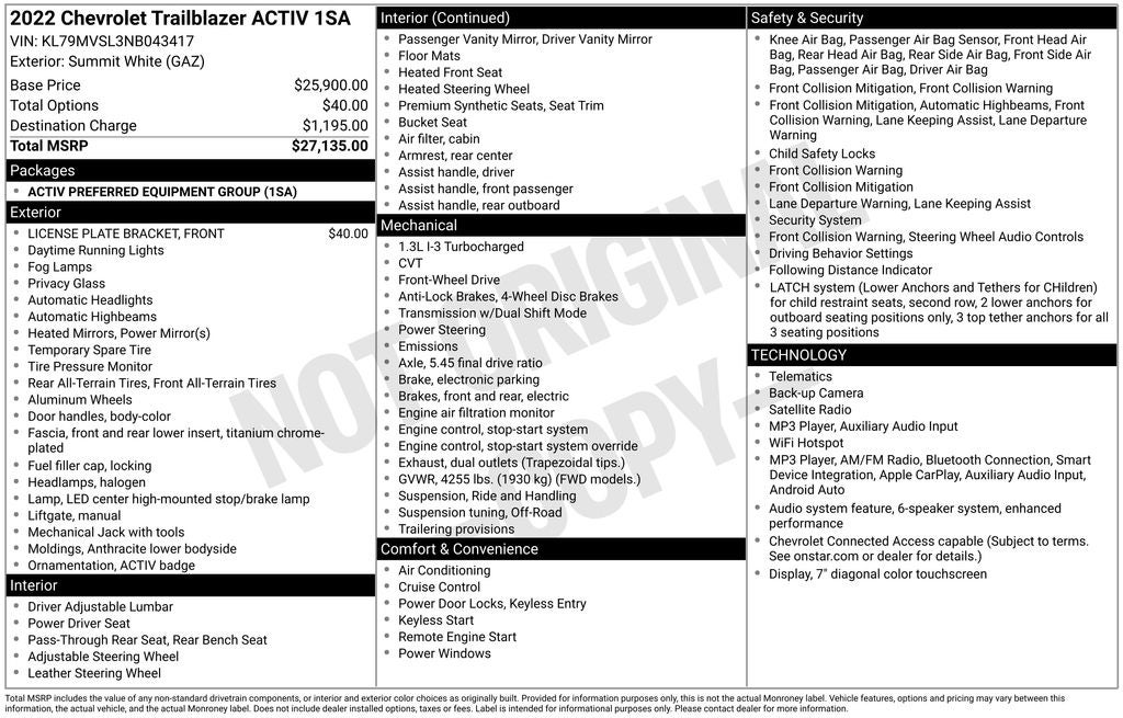 2022 Chevrolet TrailBlazer ACTIV