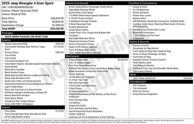 2025 Jeep Wrangler Sport