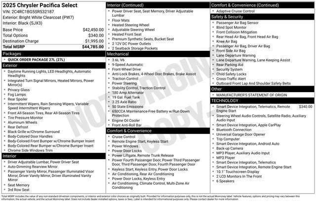 2025 Chrysler Pacifica Select