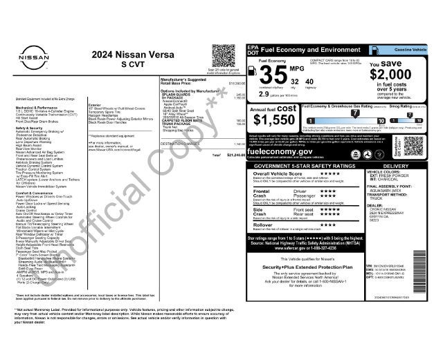 2024 Nissan Versa 1.6 S