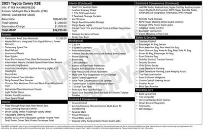 2021 Toyota Camry XSE