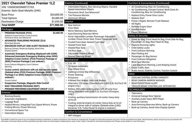 2021 Chevrolet Tahoe Premier