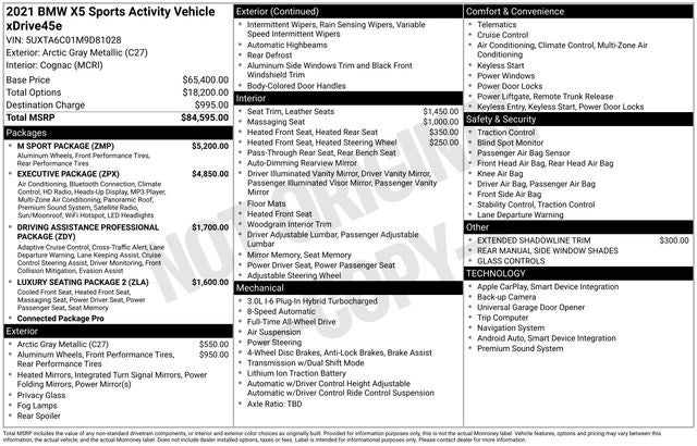 2021 BMW X5 xDrive45e