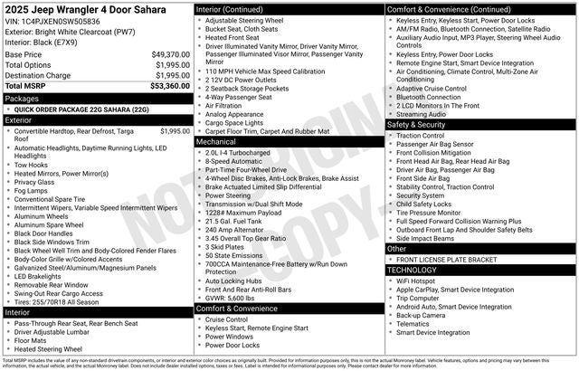 2025 Jeep Wrangler 4-Door Sahara 4x4