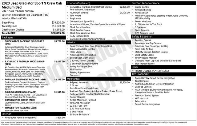2023 Jeep Gladiator Sport S 4x4