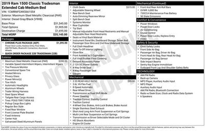 2019 RAM 1500 Classic Tradesman Quad Cab 4x2 6'4' Box