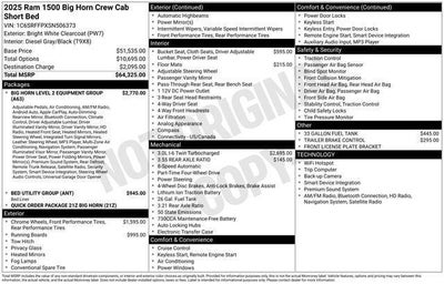 2025 RAM 1500 Big Horn Crew Cab 4x4 5'7' Box