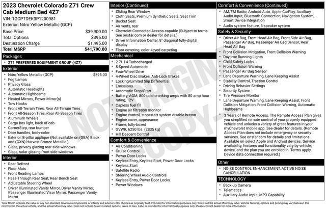 2023 Chevrolet Colorado 4WD Crew Cab Short Box Z71