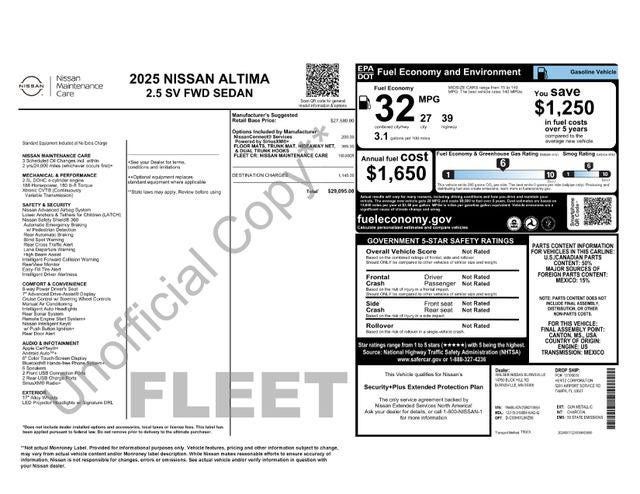 2025 Nissan Altima SV FWD