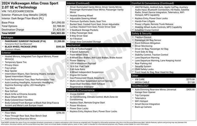 2024 Volkswagen Atlas Cross Sport 2.0T SE w/Technology
