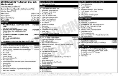 2022 RAM 2500 Tradesman Crew Cab 4x4 6'4' Box
