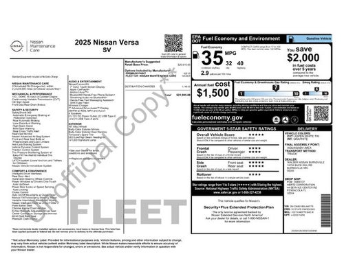 2025 Nissan Versa 1.6 SV