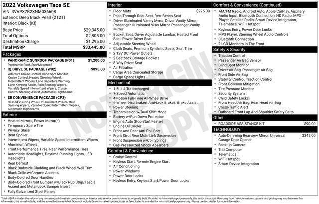 2022 Volkswagen Taos 1.5T SE