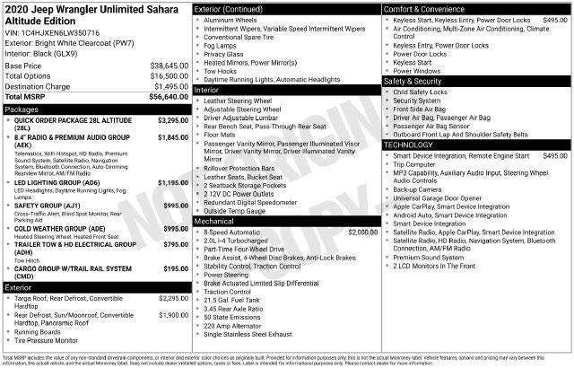 2020 Jeep Wrangler Unlimited Sahara Altitude