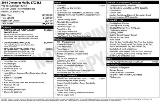 2014 Chevrolet Malibu LTZ 2LZ
