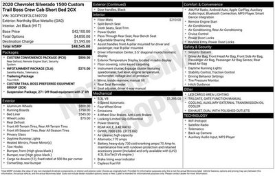 2020 Chevrolet Silverado 1500 Custom Trail Boss