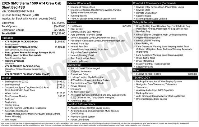 2026 GMC Sierra 1500 AT4