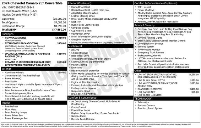 2024 Chevrolet Camaro 2LT 2LT