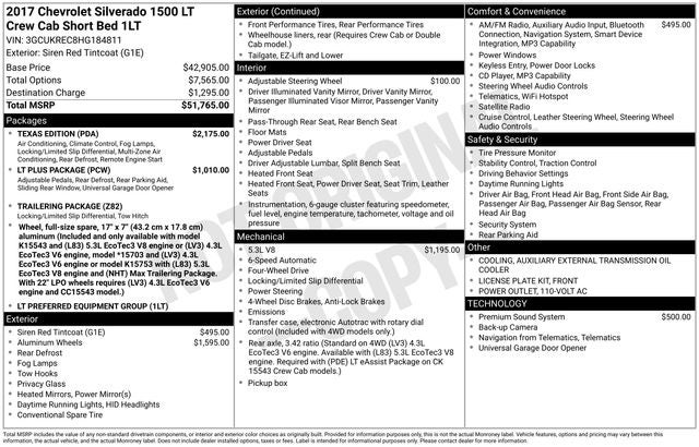 2017 Chevrolet Silverado 1500 LT LT1