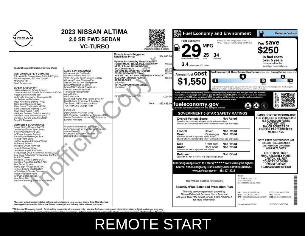 2023 Nissan Altima 2.0 SR