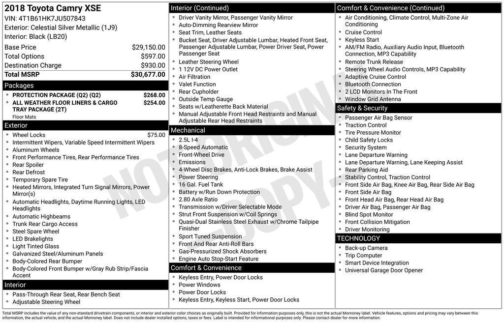 2018 Toyota Camry XSE