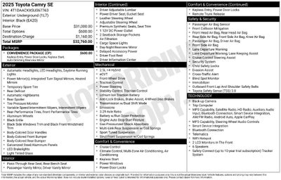 2025 Toyota Camry SE