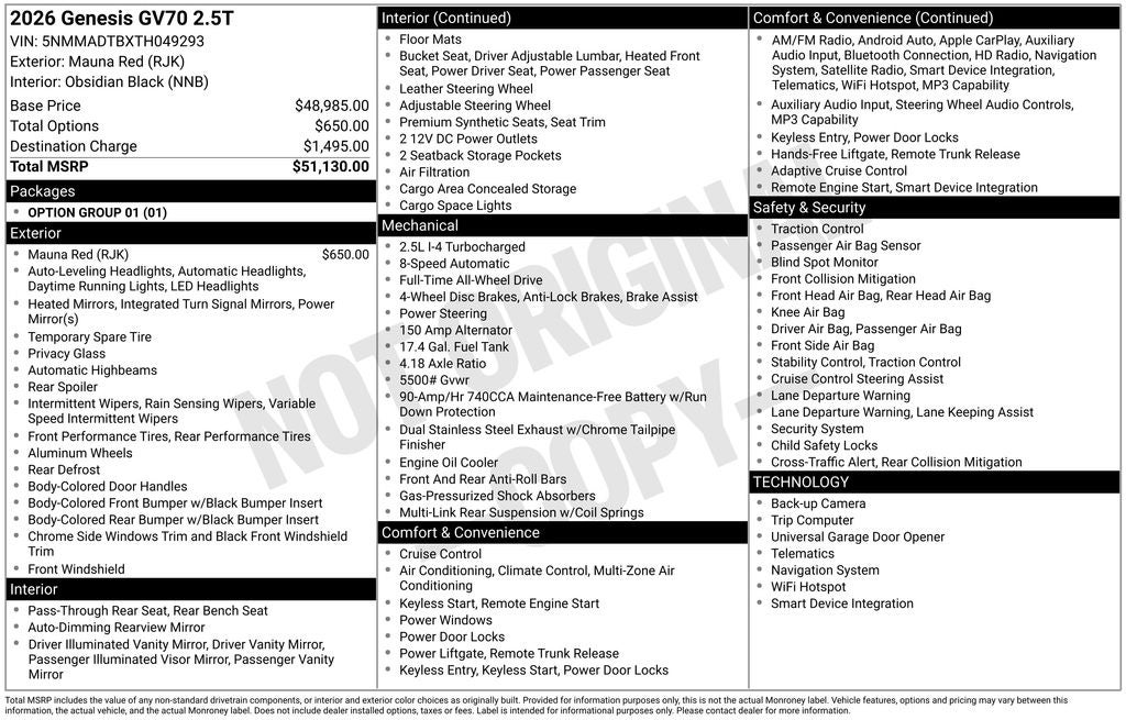 2026 Genesis GV70 2.5T