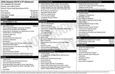 2026 Genesis GV70 2.5T Advanced
