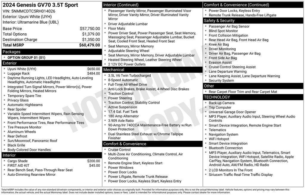 2024 Genesis GV70 3.5T Sport