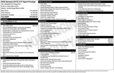 2026 Genesis GV70 3.5T Sport Prestige