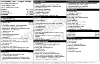 2026 Genesis GV70 2.5T Sport Prestige