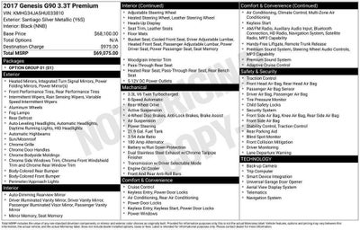 2017 Genesis G90 3.3T Premium