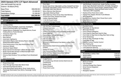 2025 Genesis G70 3.3T Sport Advanced