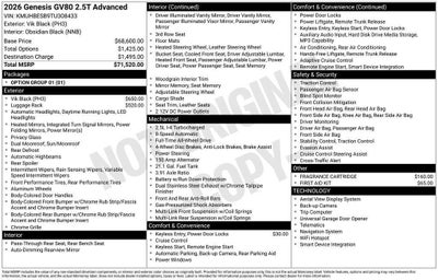 2026 Genesis GV80 2.5T Advanced