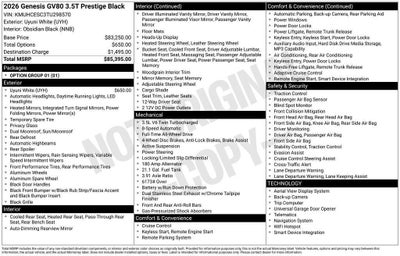 2026 Genesis GV80 3.5T Prestige